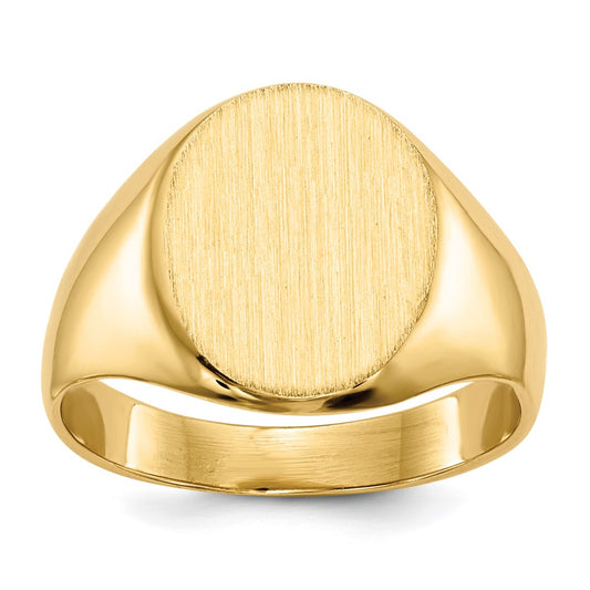 14k White Gold 10.5x12mm Closed Back Signet Ring