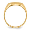 Gold Polished Circle Closed Back Signet Ring — 13.5x12 mm