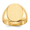 Gold Polished Circle Closed Back Signet Ring — 13.5x12 mm
