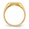 Gold Polished Circle Closed Back Signet Ring — 14x12.5 mm