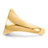 Gold Polished Circle Closed Back Signet Ring — 14x12.5 mm