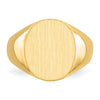 Gold Polished Circle Closed Back Signet Ring — 14x12.5 mm