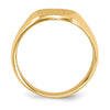 Gold Polished Circle Closed Back Signet Ring — 15x11 mm