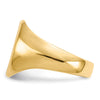 Gold Polished Circle Closed Back Signet Ring — 15x11 mm
