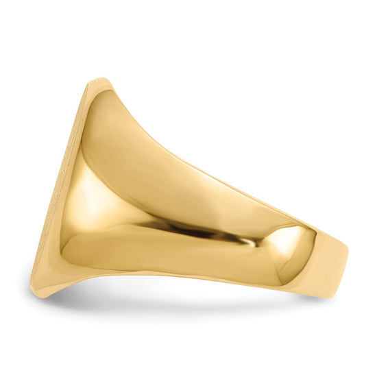 Gold Polished Tall Oval Signet Rings