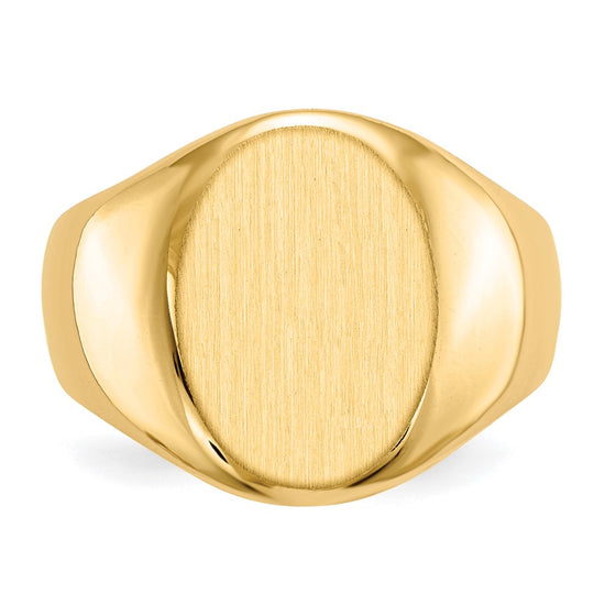 Gold Polished Tall Oval Signet Rings
