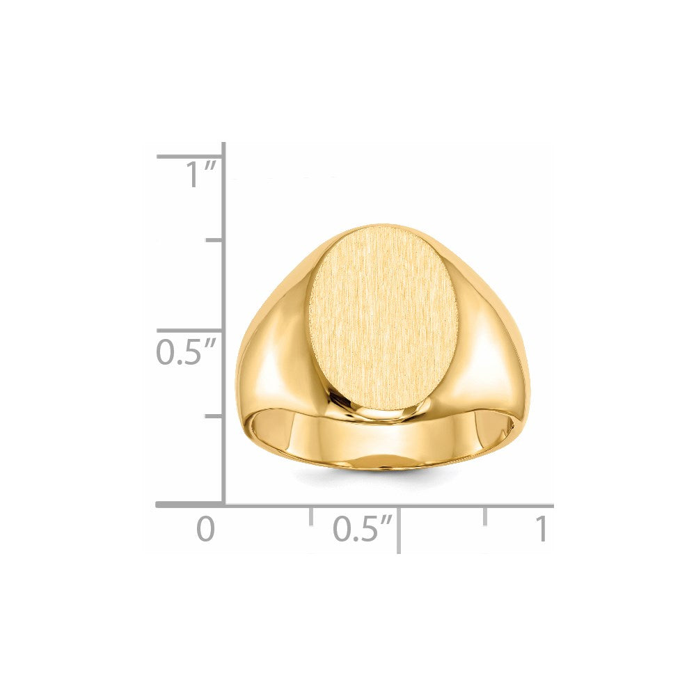 Gold Polished Tall Oval Signet Rings