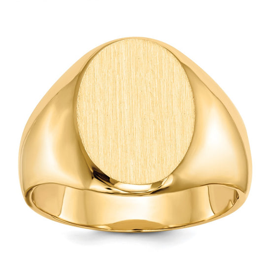 Gold Polished Tall Oval Signet Rings