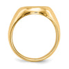 Gold Polished Circle Closed Back Signet Ring — 16.5x13.5 mm