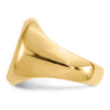 Gold Polished Circle Closed Back Signet Ring — 16.5x13.5 mm
