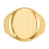 Gold Polished Circle Closed Back Signet Ring — 16.5x13.5 mm