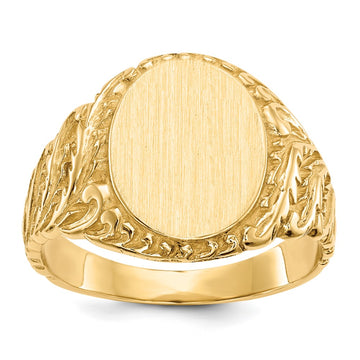 Polished Gold Fancy Signet Rings