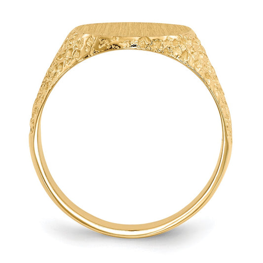 14k 13.0x17.0mm Closed Back Mens Signet Ring