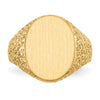 14k 13.0x17.0mm Closed Back Mens Signet Ring