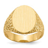 14k 13.0x17.0mm Closed Back Mens Signet Ring