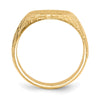14k 12.0x15.0mm Closed Back Mens Signet Ring