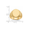 14k 12.0x15.0mm Closed Back Mens Signet Ring