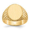 14k 12.0x15.0mm Closed Back Mens Signet Ring
