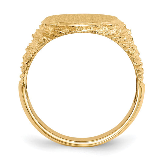 14k 14.0x17.0mm Open Back Mens Signet Ring