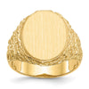 14k 14.0x17.0mm Open Back Mens Signet Ring
