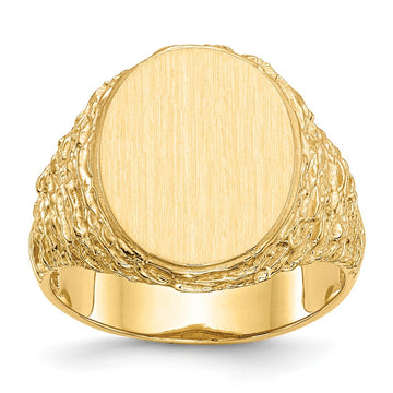 14k 14.0x17.0mm Open Back Mens Signet Ring