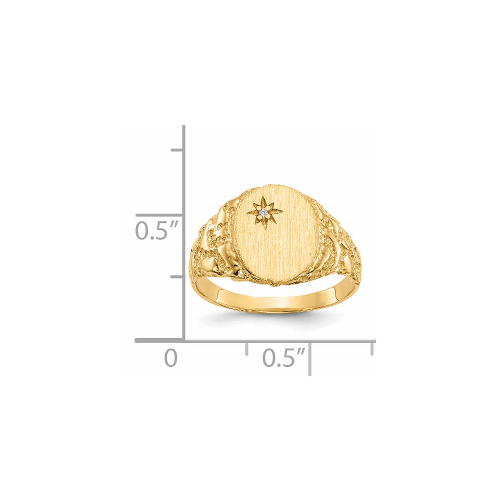 Gold Polished Diamond Signet Ring