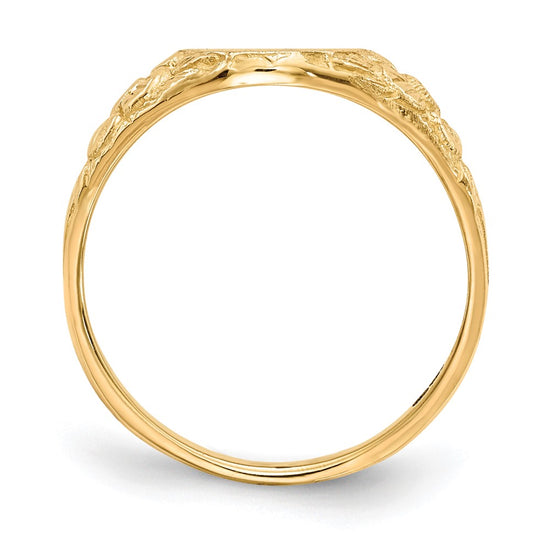 Gold Polished and Textured Signet Rings