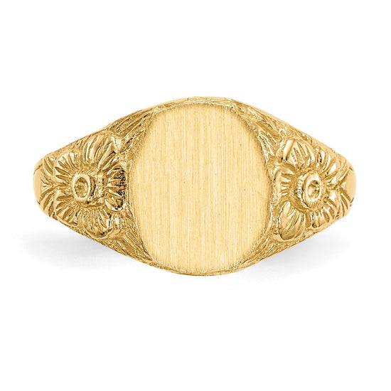 Gold Polished and Textured Signet Rings