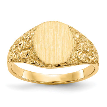 14k 8.0x10.0mm Oval Open Back Signet Ring