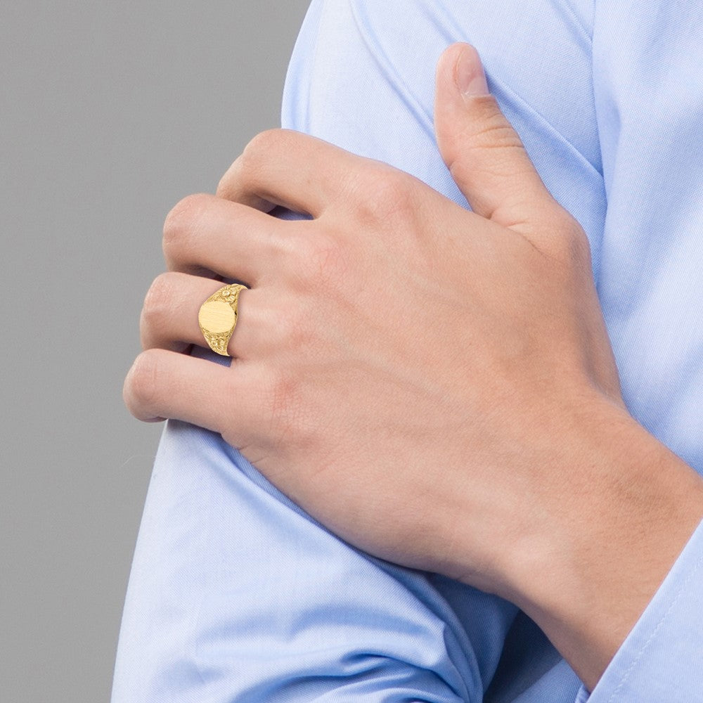 14k 8.0x10.0mm Oval Closed Back Signet Ring