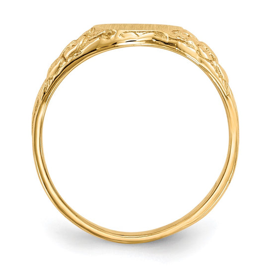 Gold Polished and Textured Signet Rings