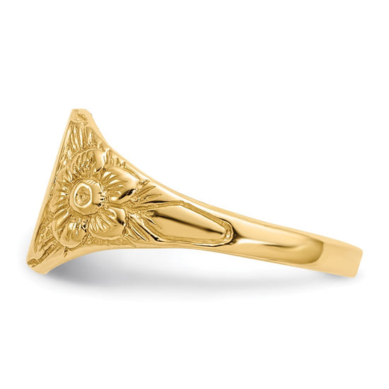 Gold Polished and Textured Signet Rings