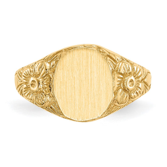Gold Polished and Textured Signet Rings