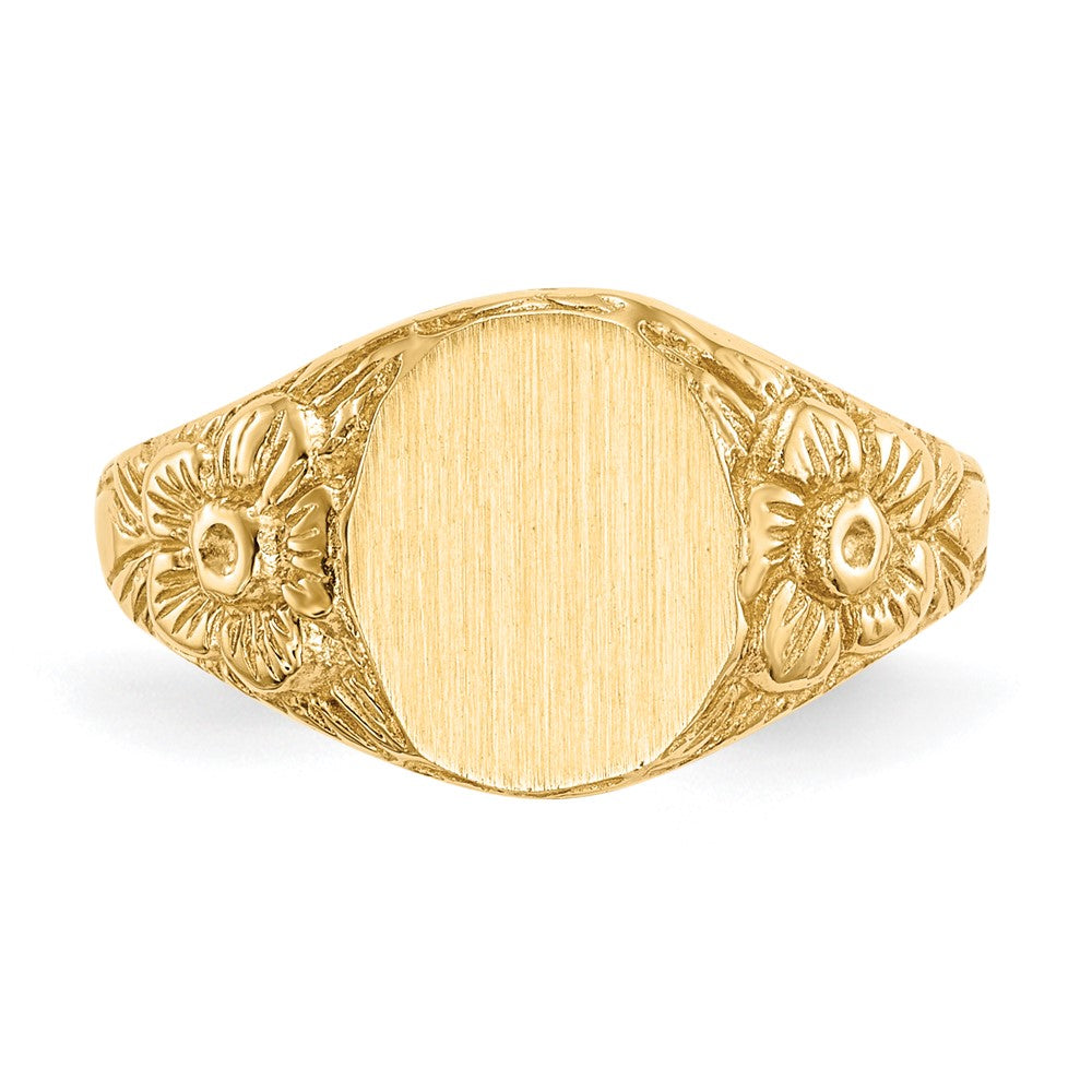 Gold Polished and Textured Signet Rings