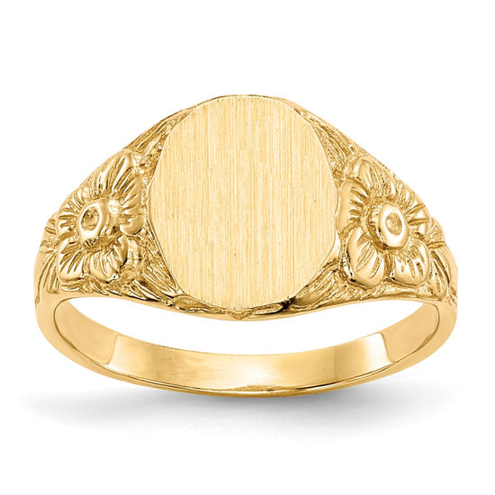 Gold Polished and Textured Signet Rings