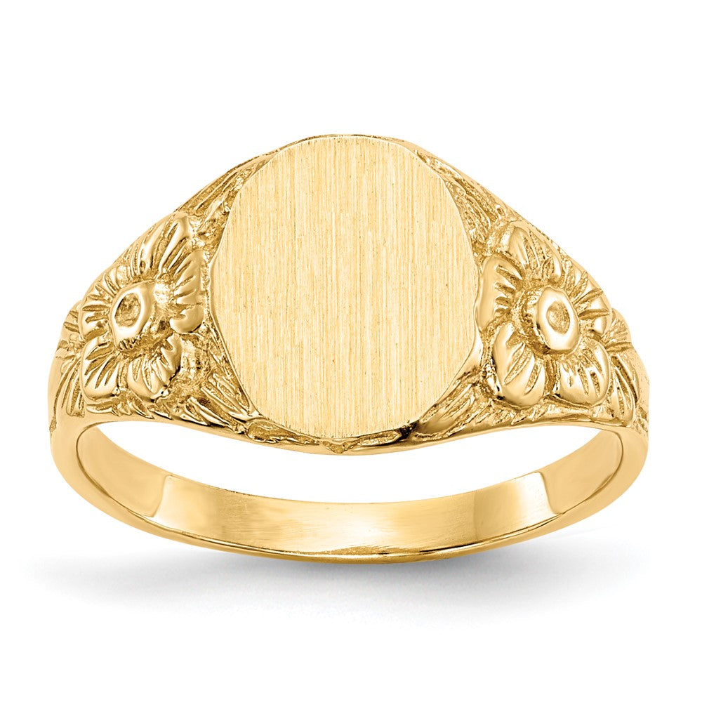 Gold Polished and Textured Signet Rings