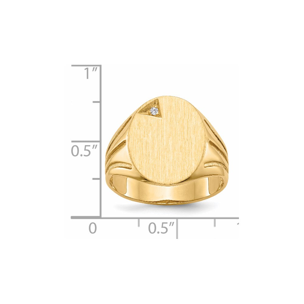 Gold Polished Diamond Signet Ring