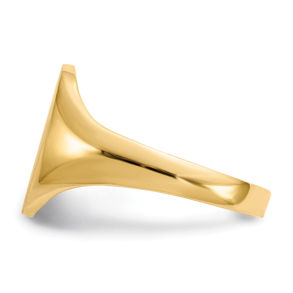 Gold Polished Tall Oval Signet Rings