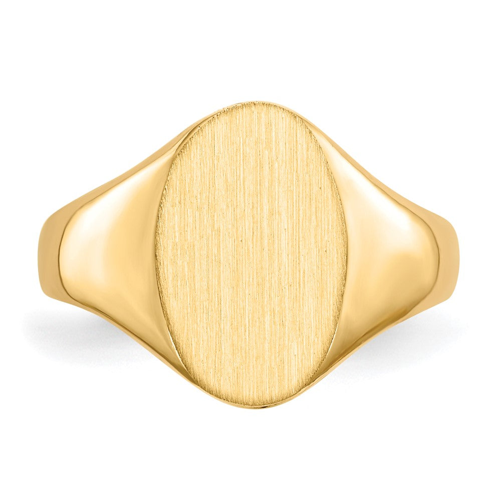 Gold Polished Tall Oval Signet Rings