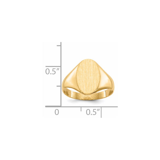 Gold Polished Tall Oval Signet Rings