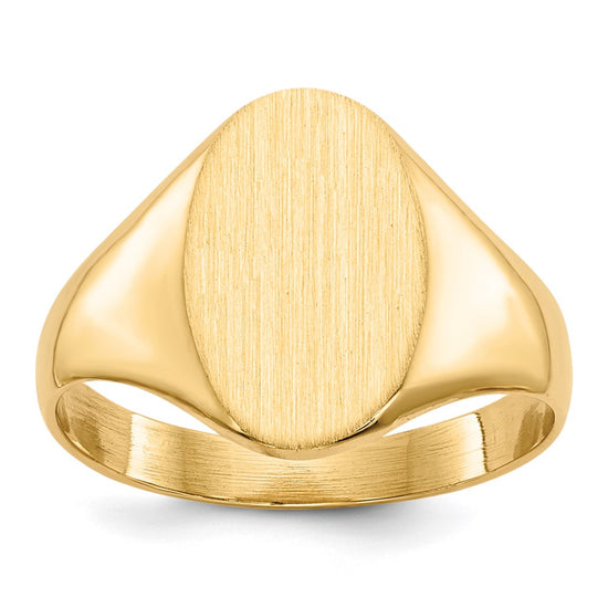 Gold Polished Tall Oval Signet Rings