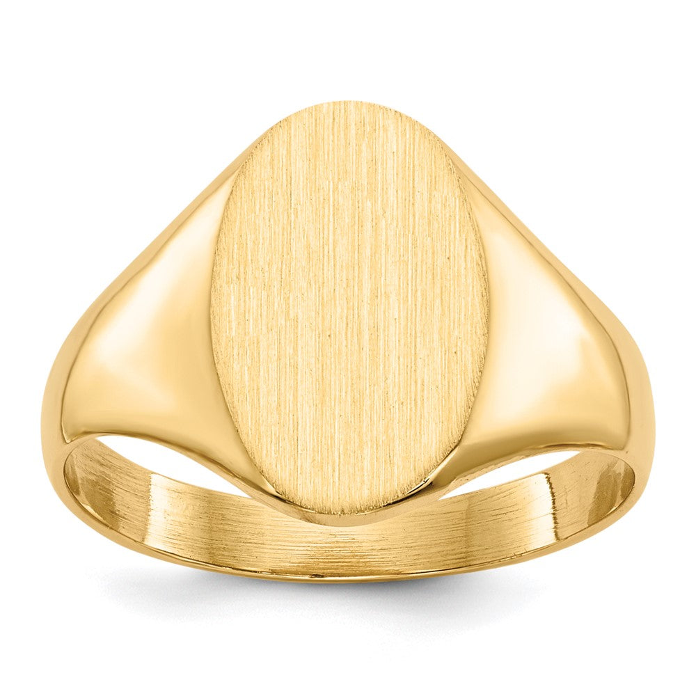 Gold Polished Tall Oval Signet Rings