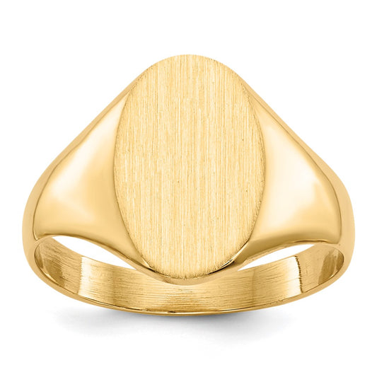 Gold Polished Tall Oval Signet Rings