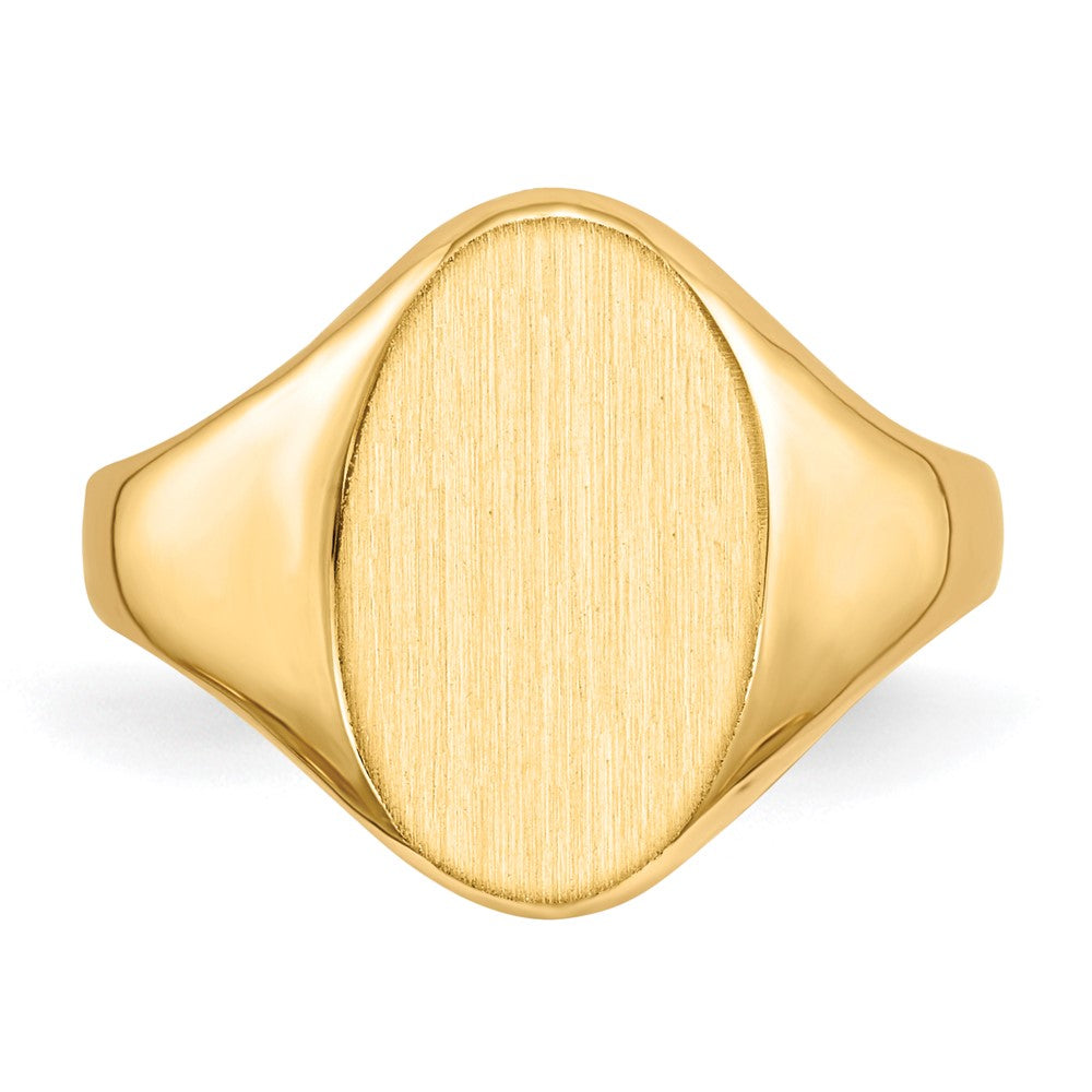 Gold Polished Tall Oval Signet Rings