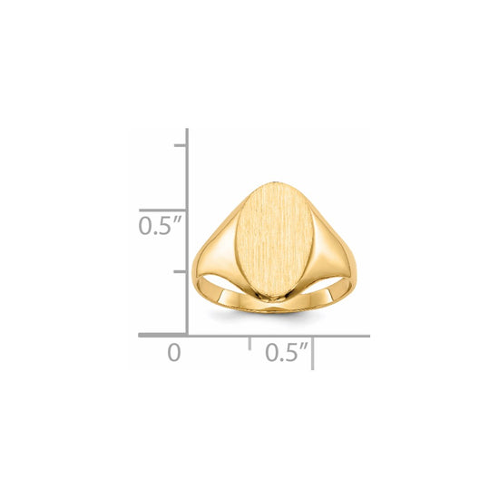 Gold Polished Tall Oval Signet Rings
