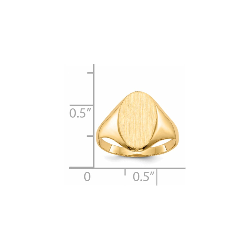 Gold Polished Tall Oval Signet Rings