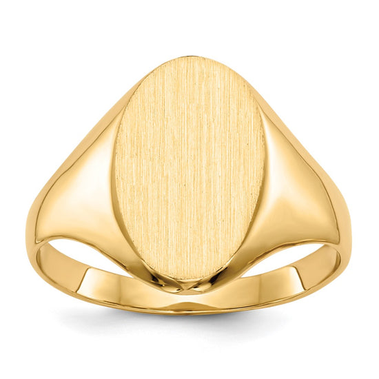 Gold Polished Tall Oval Signet Rings