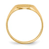Gold Polished Circle Closed Back Signet Ring — 14x10 mm