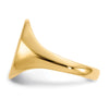 Gold Polished Circle Closed Back Signet Ring — 14x10 mm