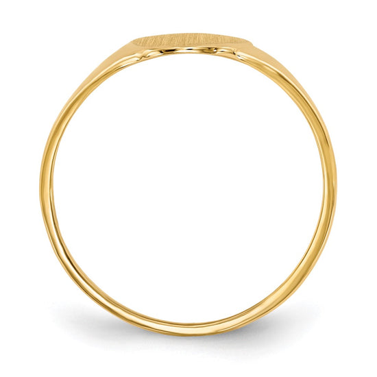 Gold Polished Tall Oval Open Back Signet Ring